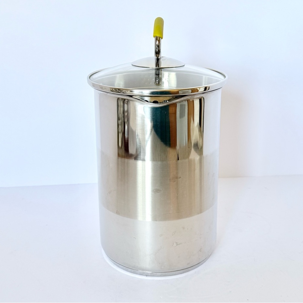 Kuhn Rikon Switzerland 4th-Burner Pot 11-Cup Lid & Steamer Basket Yellow Handles - Picture 4 of 16